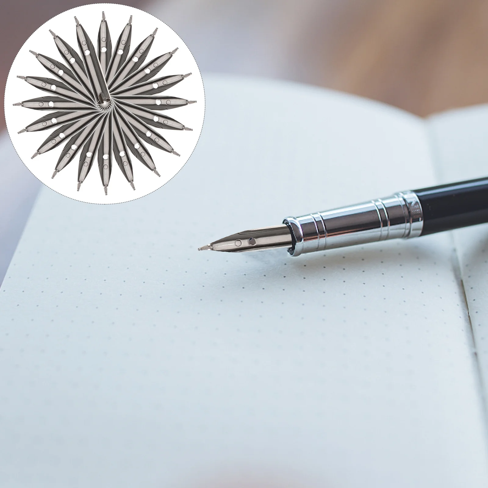 

20Pcs Steel Fountain Pen Nibs Replacement Smooth Writing Calligraphy Pen Supplies for Students