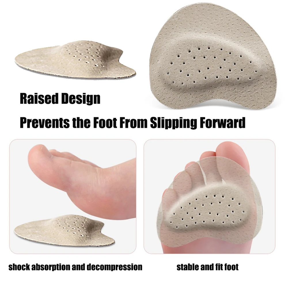 Forefoot Cushion Pads for Women Sandals High Heels Insert Leather Non-slip Insoles for Shoes Adhesive Sticker Anti Slip Foot Pad