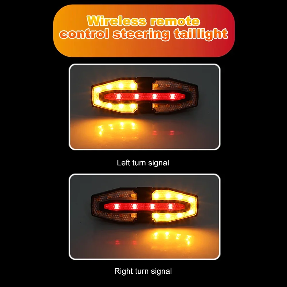 Bicycle Turn Signal Light Wireless Remote Control Taillight LED Warning Tail Lamp USB Rechargeable Rear Lights Bike Accessories