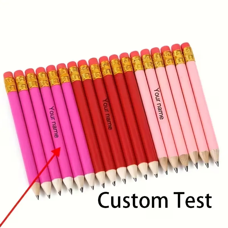 10Pcs Custom Wooden Pencils, Can Be Engraved with Names, Short Writing Pencils Suitable for School and Office Stationery, Perfect for Valentine's Day, Christmas, Mother's Day, Father's Day, Thanksgiving, and Halloween as the Best Gift Choice