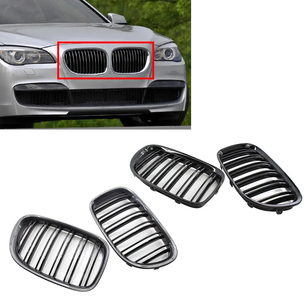 Front Grille Dual Slat For BMW 7 Series F02 F01 F03 F04 730LI 740LI 750LI 760LI 745LI 2009-2015 W/O Night Vision Camera