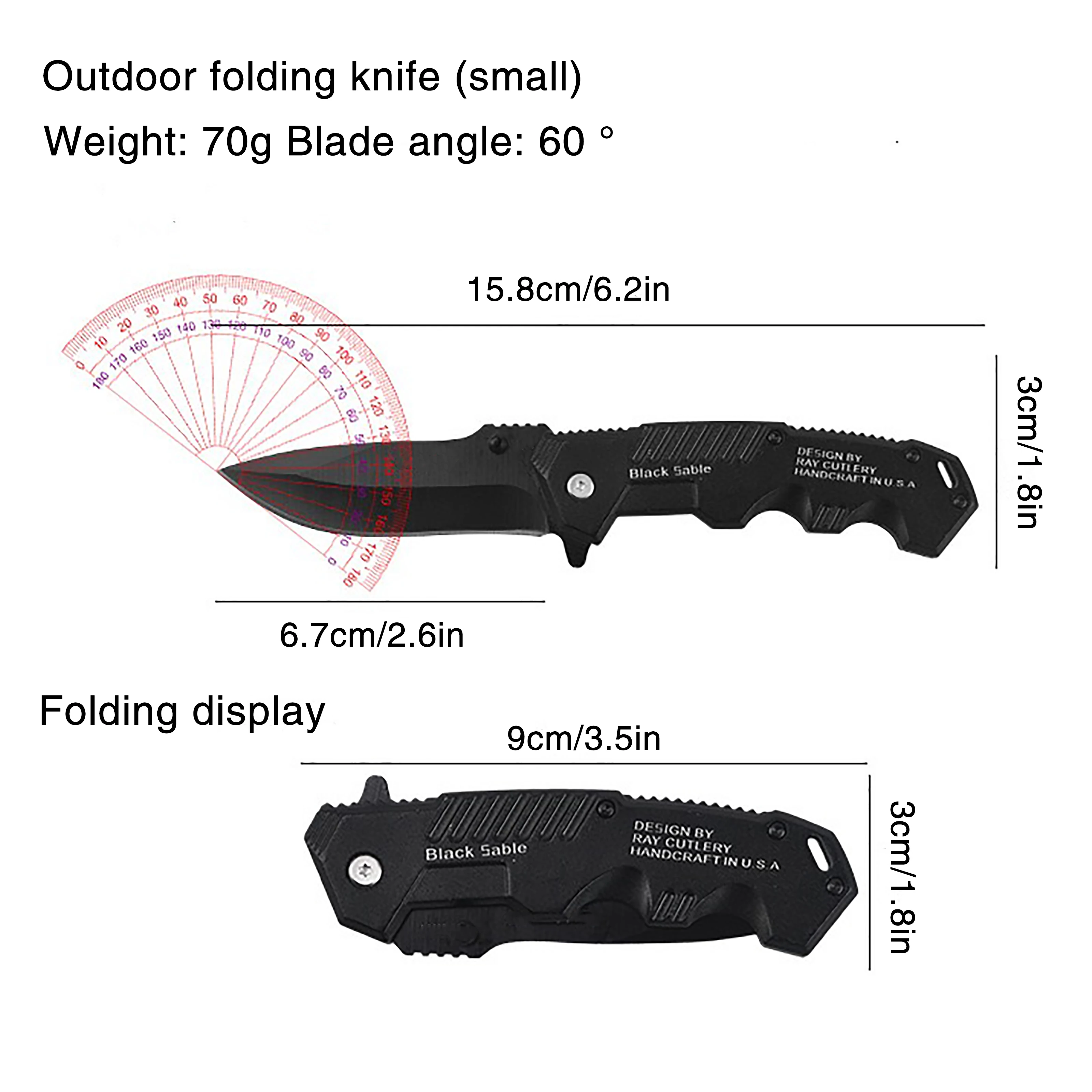 Stainless steel convenient folding knife EDC pocket folding knife is suitable for outdoor camping, fishing, survival and hunting