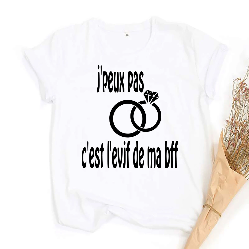 تي شيرت This Is My EVJF My Girlfriend Is Crazy Bachelorette Party Bride تي شيرت لحفلات الزفاف والعطلات بأكمام قصيرة قمصان هدايا العروس