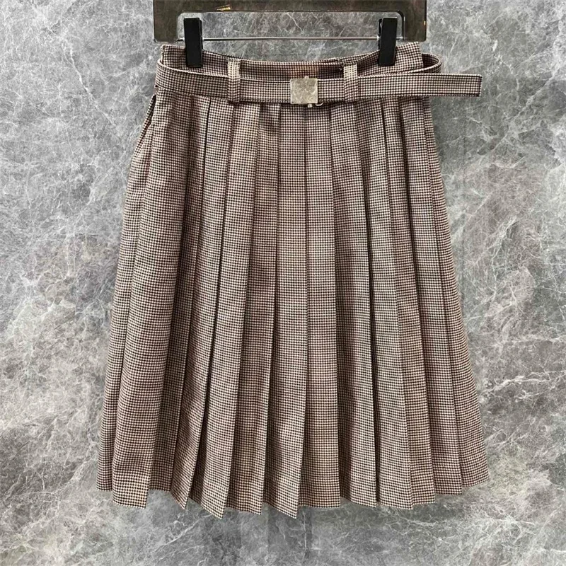 

Women Clothing Pleated Skirts u508858 Spring New Temperament College Wind clothes Pleated Belt Horn Skirt Slim Fit 24ss new