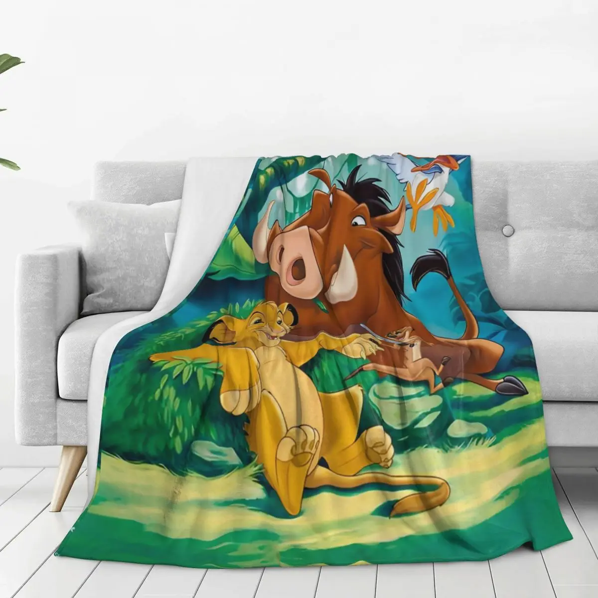 Lion King Simba Cartoon Miniso Flannel Blanket Super Warm Throw Blanket for Home Decor Picnic Aesthetic Bedspread Sofa Bed Cover