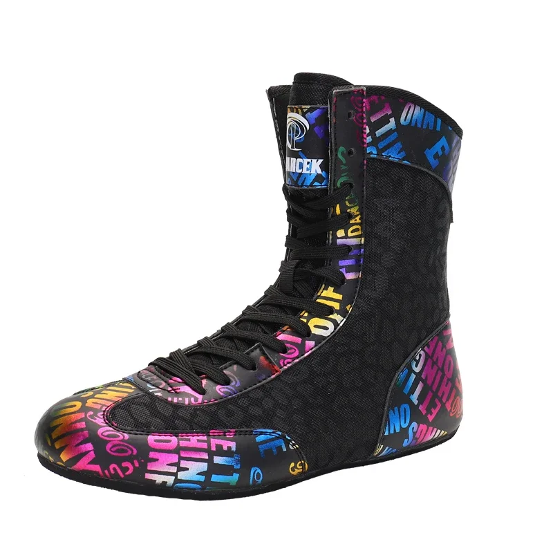 Botas de boxeo para hombres y mujeres, zapatos de lucha, calzado deportivo de combate, equipo de fitness, botas de combate de entrenamiento