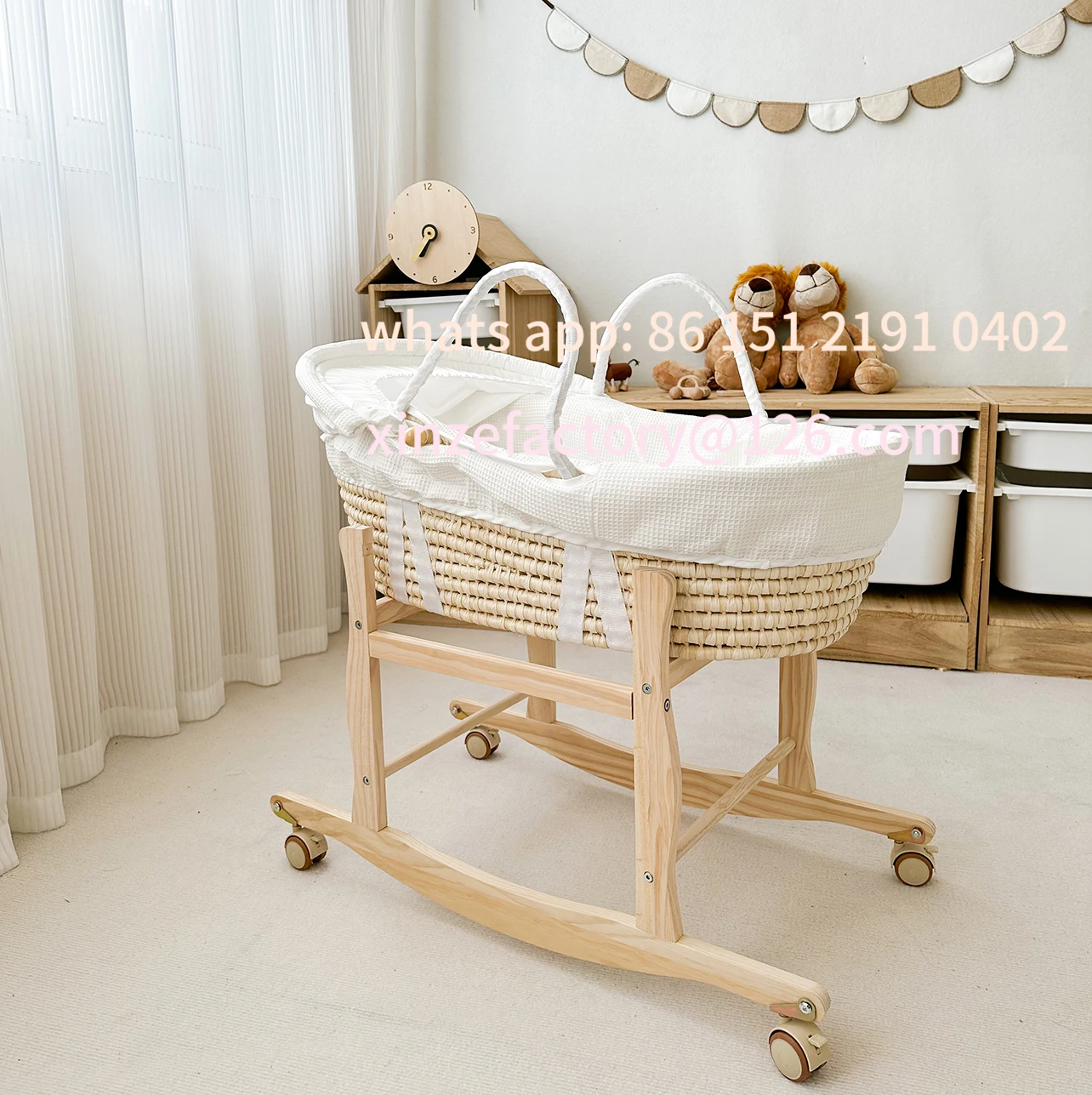Customizable Portable cradle, hand-woven bed-in-bed, hand basket