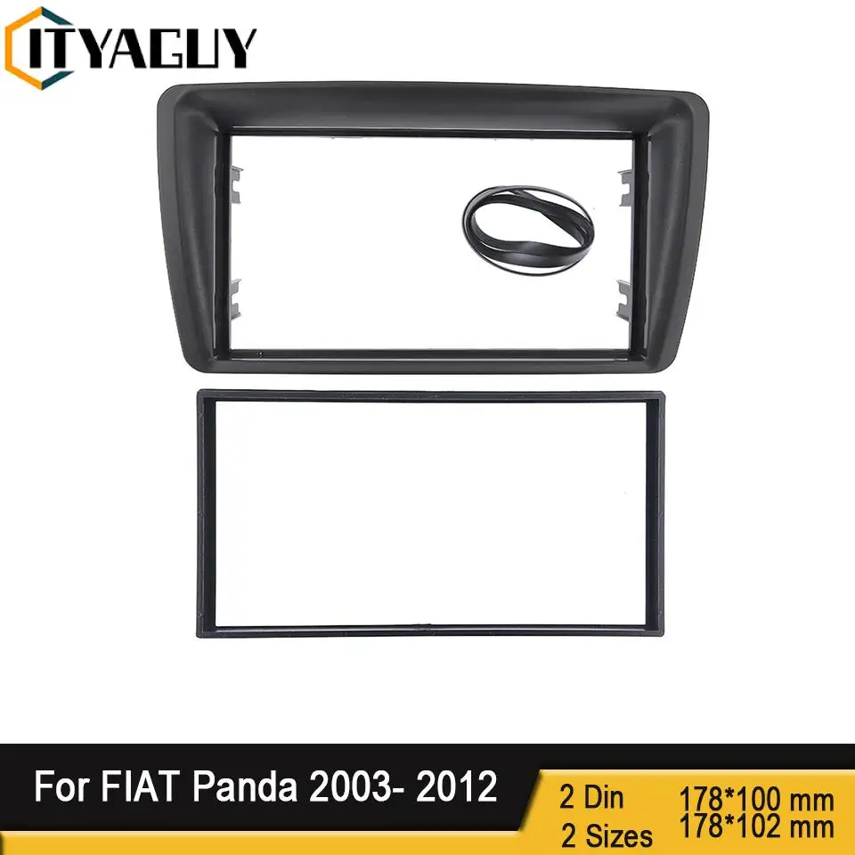 2 Din Radio Fascia For FIAT Panda 2003- 2012 Double din frame Stereo Panel Dash Mount Installation Trim Kit Frame Plate Bezel