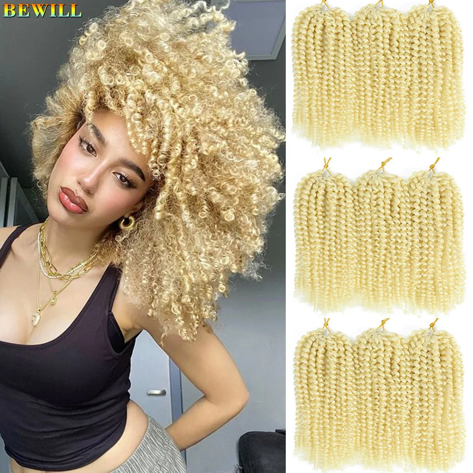 Marlybob Synthetic Crochet Hair 8 12 Inch Deep Water Wave Afro Jerry Curl Twist Braids Hair Kinky Curly Crochet Hair Extentions