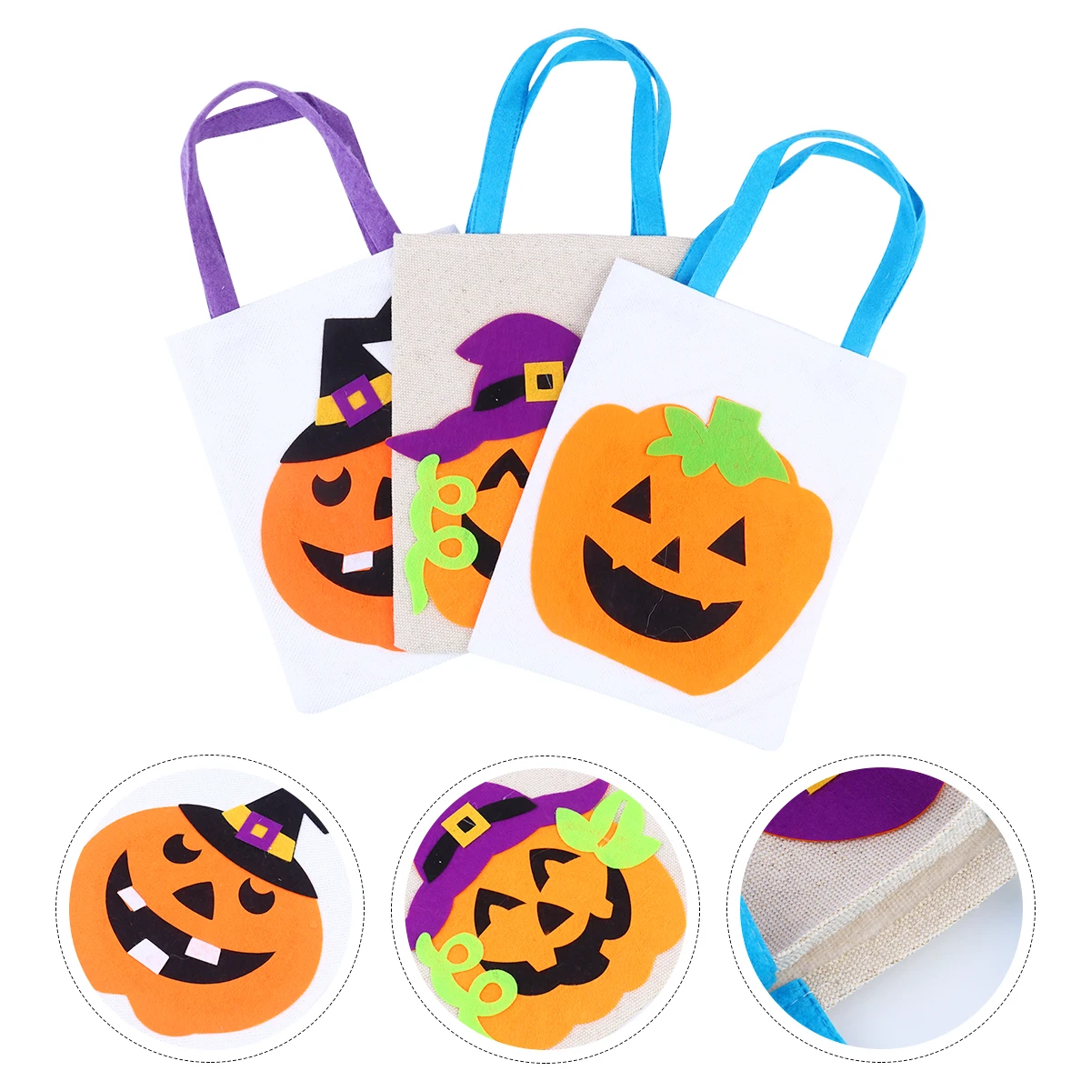 

1Set Halloween Pumpkin Hand Bag Non-Woven Fabric Assorted Color Lightweight Candy Storage Bag Party Supplies Halloween Supplies