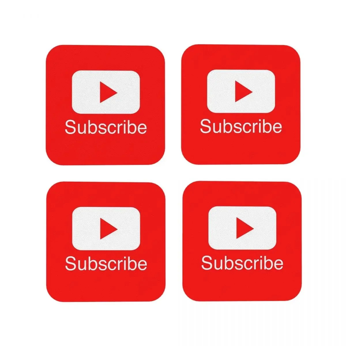 You Tube Subscribe Play Button Videos VLoggers Live Stream Coasters Kitchen Placemats Cup Coffee Mats For Decor Tableware Pads