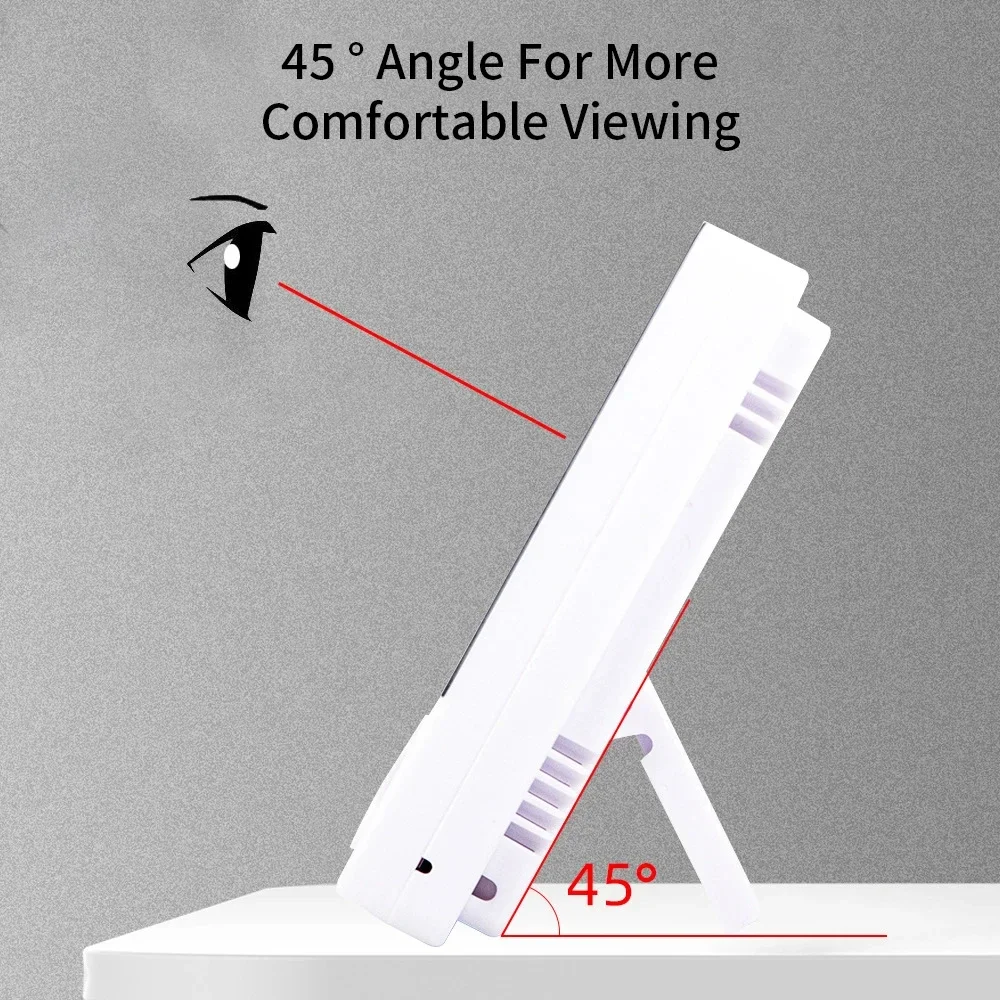 LCD Electronic Digital Temperature Humidity Meter Household Electronic Thermohygrometer Weather Station With Clock