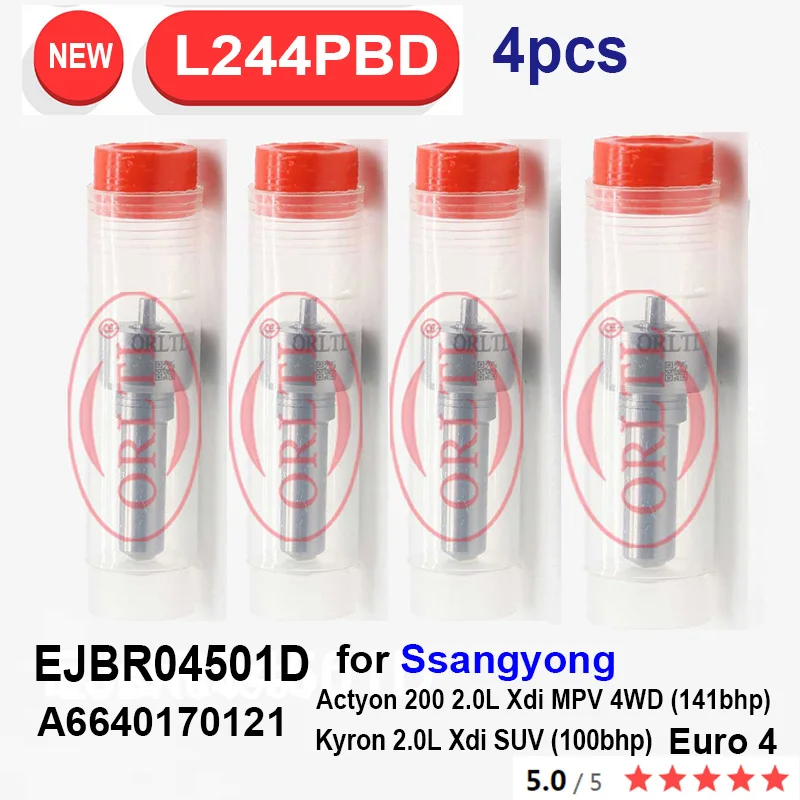 

4PCS For Hyundai Kia EJBR05501D 33800-4X450 33801-4X450 338004X450 Euro 4 Fuel Injector Nozzle L281PRD L 281 PBD L 281 PBD