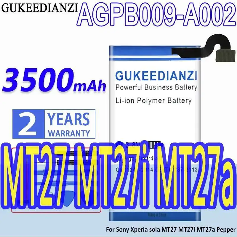 

AGPB009-A002 Стабильная быстрая зарядка для Sony Xperia Sola MT27 Mt27i Mt27a Pepper Аккумулятор для мобильного телефона 3500 мАч