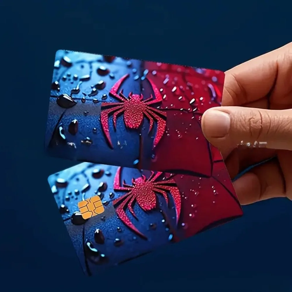 4 Uds pegatina de araña adecuada para tarjeta de transporte EBT tarjeta de crédito tarjeta de débito sin diseño de burbujas tarjeta de Chip pequeña de alta calidad