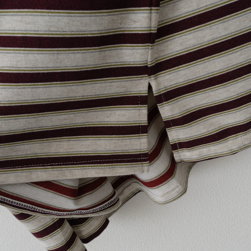 Women's Striped Long Sleeve Polo Shirt