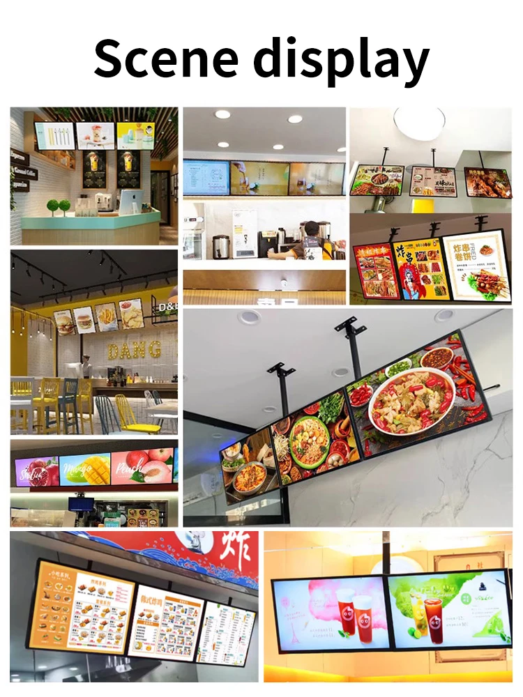 Slim Snap Frame LED Light Box Illuminated Poster Display LED Backlit Menu Board Screen For Restaurant Cafe Shops Wall Billboard