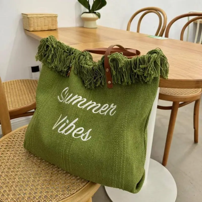1 Stück Einkaufstasche mit Quasten, klassische, faltbare Hobo-Tasche, Nylon-Tragetasche, Schulterhandtasche für Damen mit besticktem Design – Detail 5