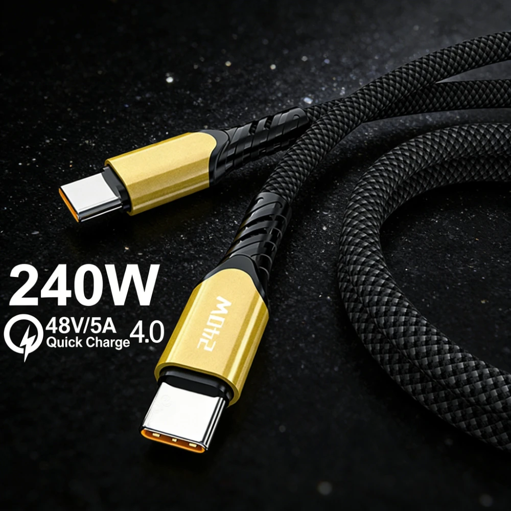 PD 240W USB-C-Kabel, schnelles Ladekabel, Datenkabel für iPhone, Samsung, Xiaomi, Huawei, Typ-C-auf-Typ-C-Kabel, schnelles Ladekabel