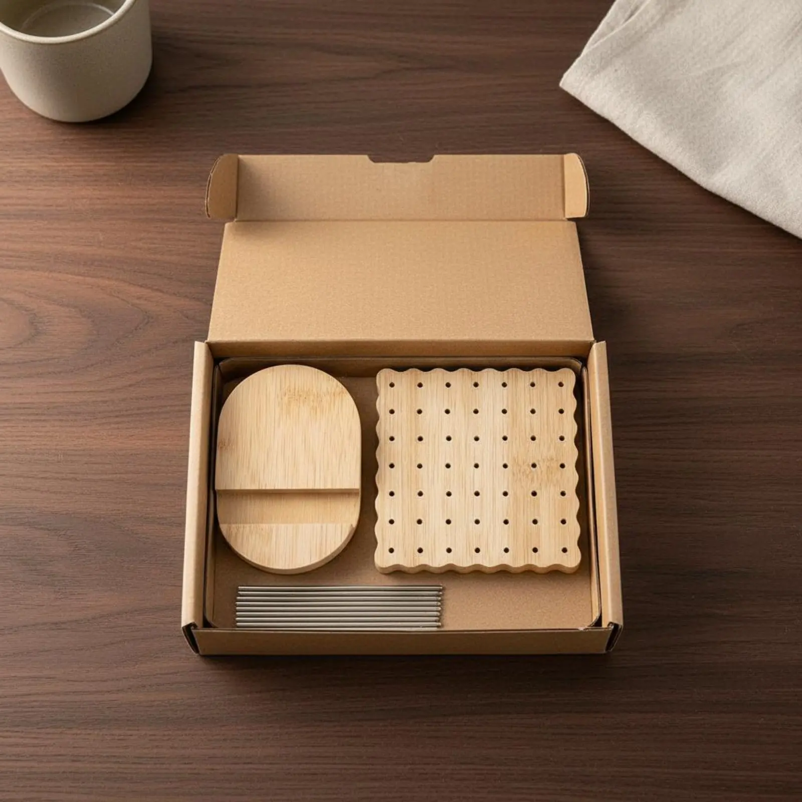 Wooden Crochet Blocking Board Chamfered Holes Wooden Crochet Board with Pins Reusable Portable for Knitters - view 2