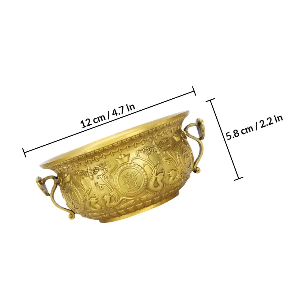 1Pcs Exquisite Cornucopia Ornament Brass Treasure Bowl Decoration Home Office Desktop Gift Decor Office Treasure Bowl
