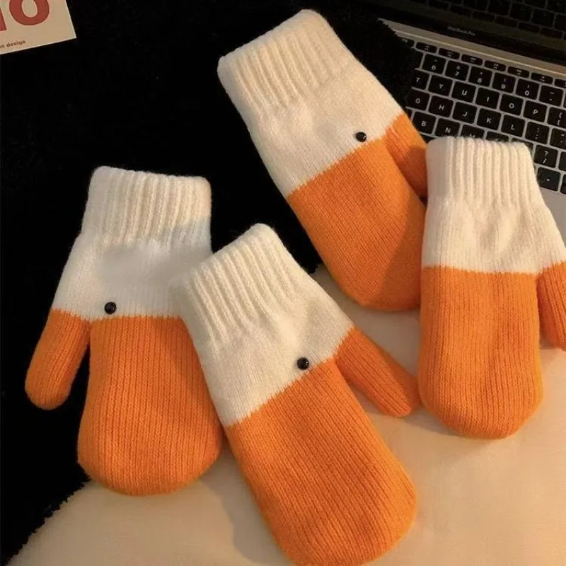 2026 جديد المخملية سماكة لمنع البرد الإبداعية مضحك أوزة الغزل قفازات أصابع للنساء للتدفئة الخريف الشتاء #3