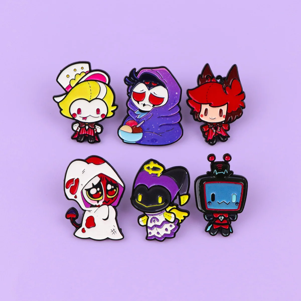Cute Devils Enamel Pin Cartoon Figures Badges for Backpack Women Brooches Hat Lapel Pins Cosplay Accessories Kids Gifts Toys view 3
