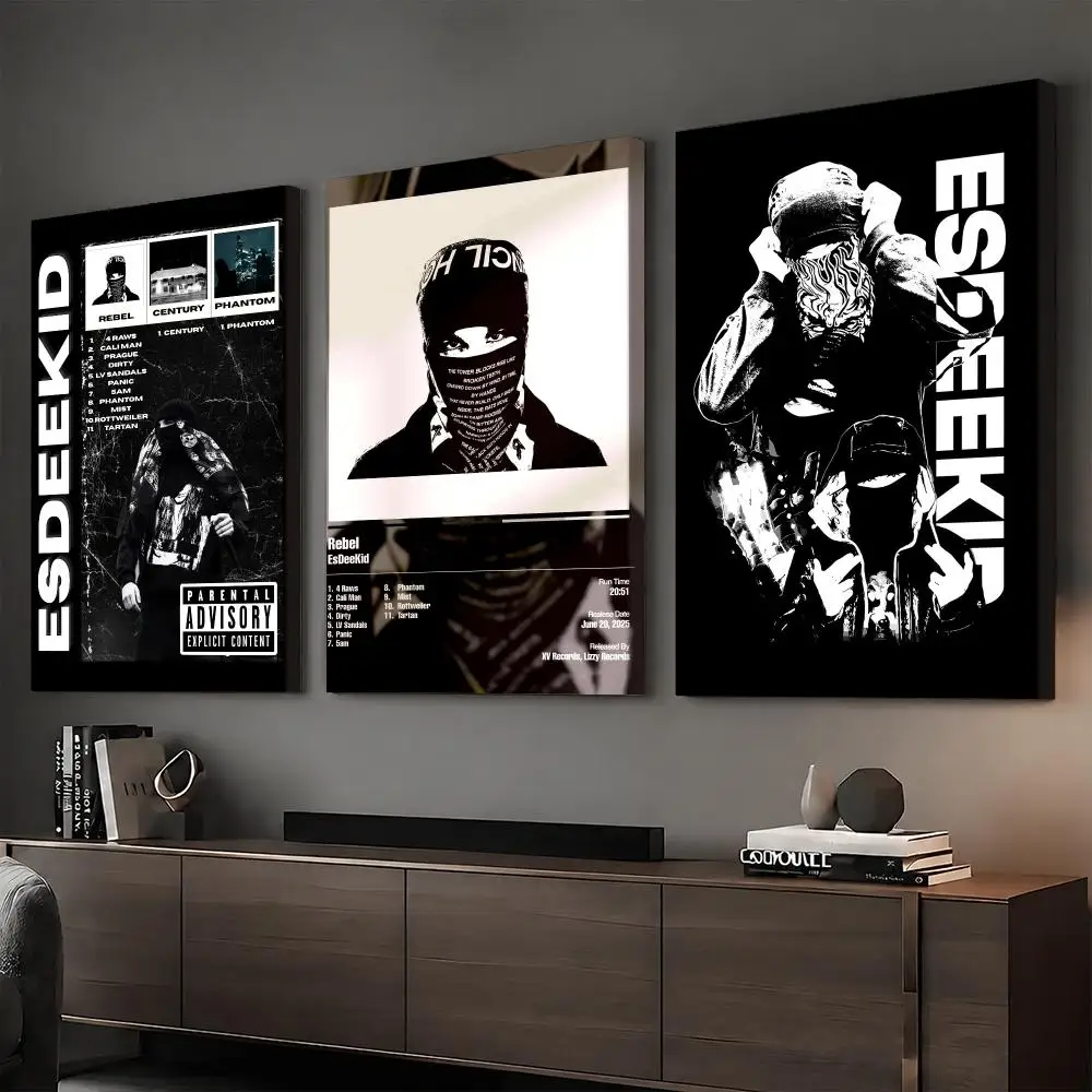 Rapper Album E-EsDeeKid Framed Wall Painting Ready to Hang Canvas Wall Art Poster for Bedroom Living Room Home Decor Gift