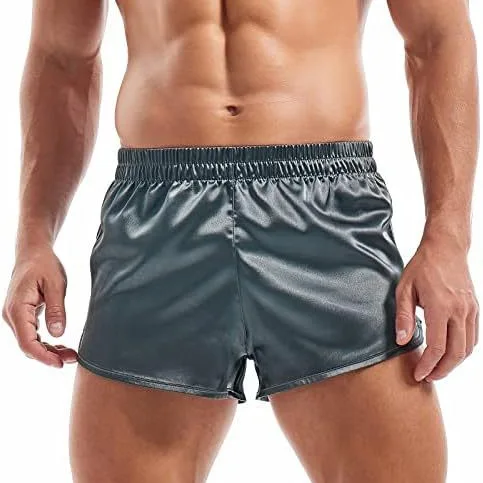 Men's Casual Shorts Satin Silky Smoothy Loose Homewear Sleeping Lounge Pajamas Outdoor Beach Board Boxer Trunks Sports Aro Pants