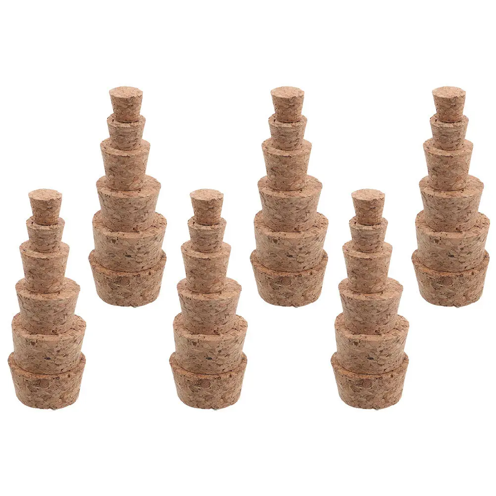 

36Pcs Wooden Bottle Stoppers Tapered Cork Plugs for Wine Beer Jars Craft Projects Replacement Corks Tapered Cork Plugs