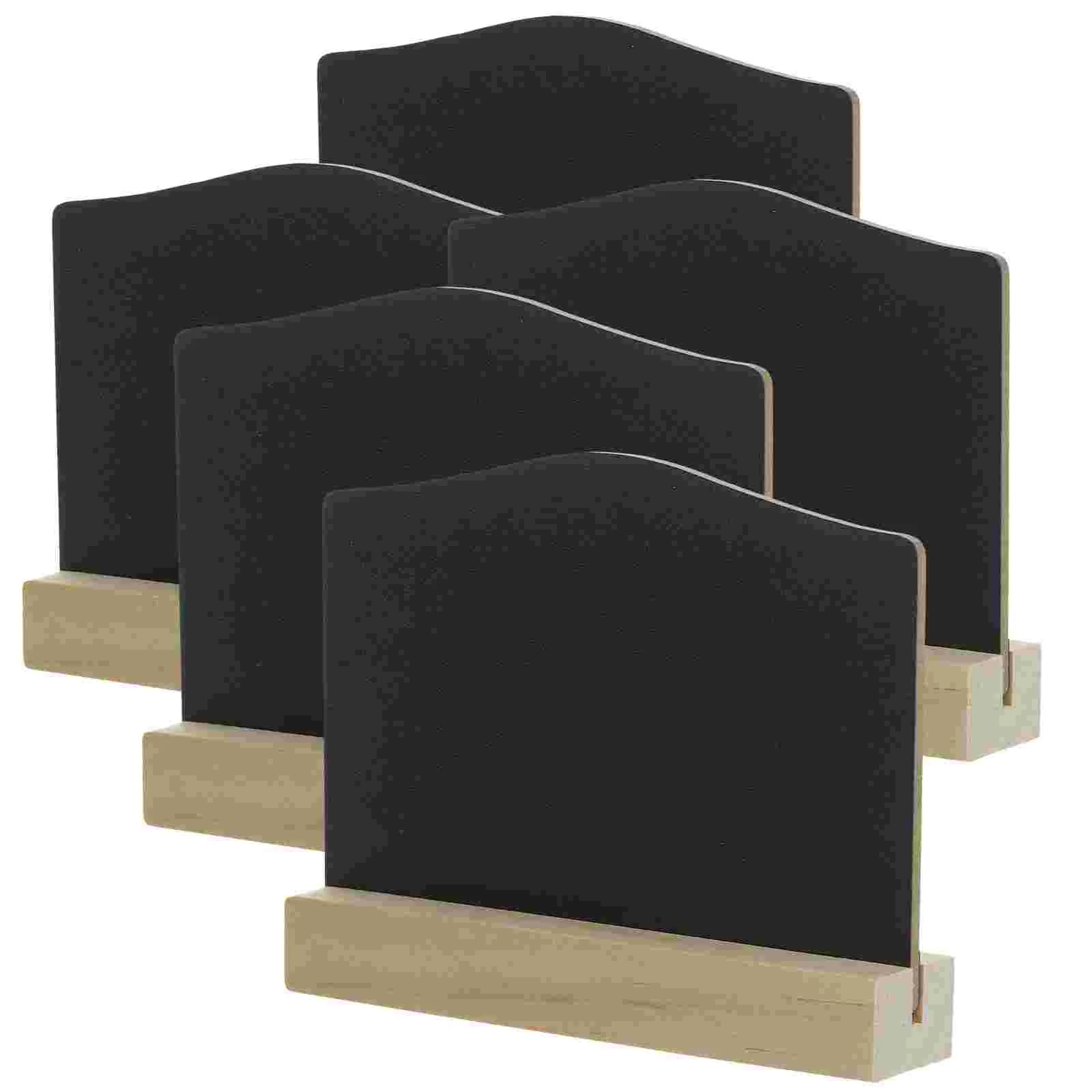 5 Pcs Small Blackboard Double Sided Chalkboard Wood Chalkboards Message Sign Rectangle Signs Food Buffet Mini