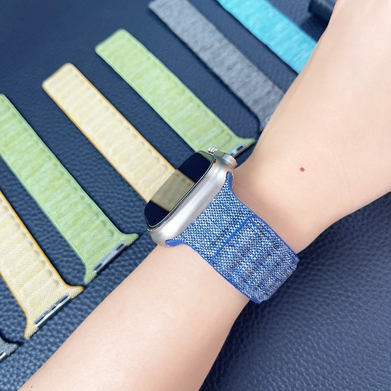 Denim Magnetic Strap For Apple Watch Series 11 10 9 SE 3 46mm 42mm 45mm 44mm 40mm 38mm 41mm Bracelet For iWatch Ultra 3 2 1 49mm