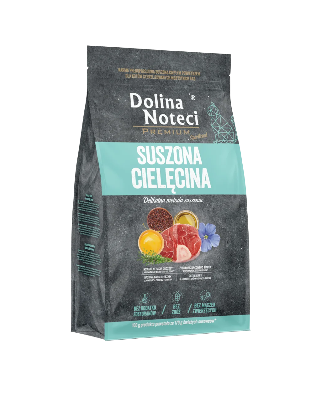 Karma suszona Dolina Noteci Premium dla kota sterilised cielęcina 2kg