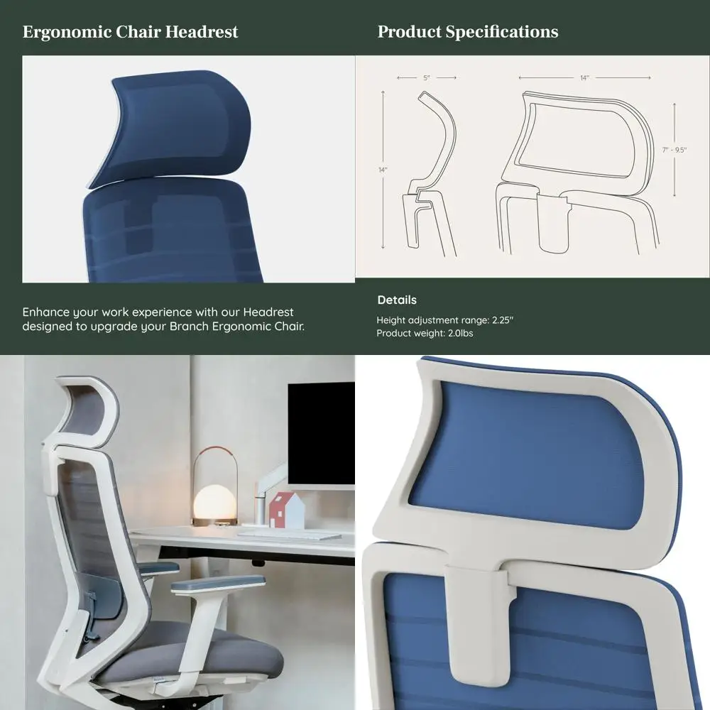 

Ergonomic Adjustable Headrest for Optimal Comfort and Support - Baltic-Made Chair Compatible