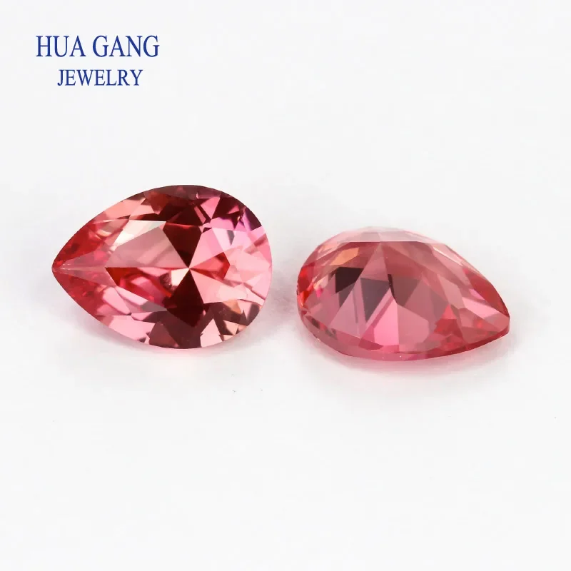 

Single Hole Pear Shape Brilliant Orange Synthetic Corundum Stone For Jewelry Making 4x6~15x20mm High Quality CZ