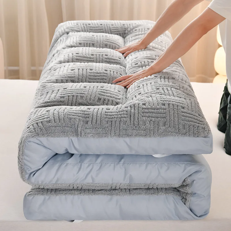 Extra Thicken Queen Mattress Topper Household Winter Plush Mattress Pillow Top Bed Pad Home Bedroom Mattress Pad Cover Protector