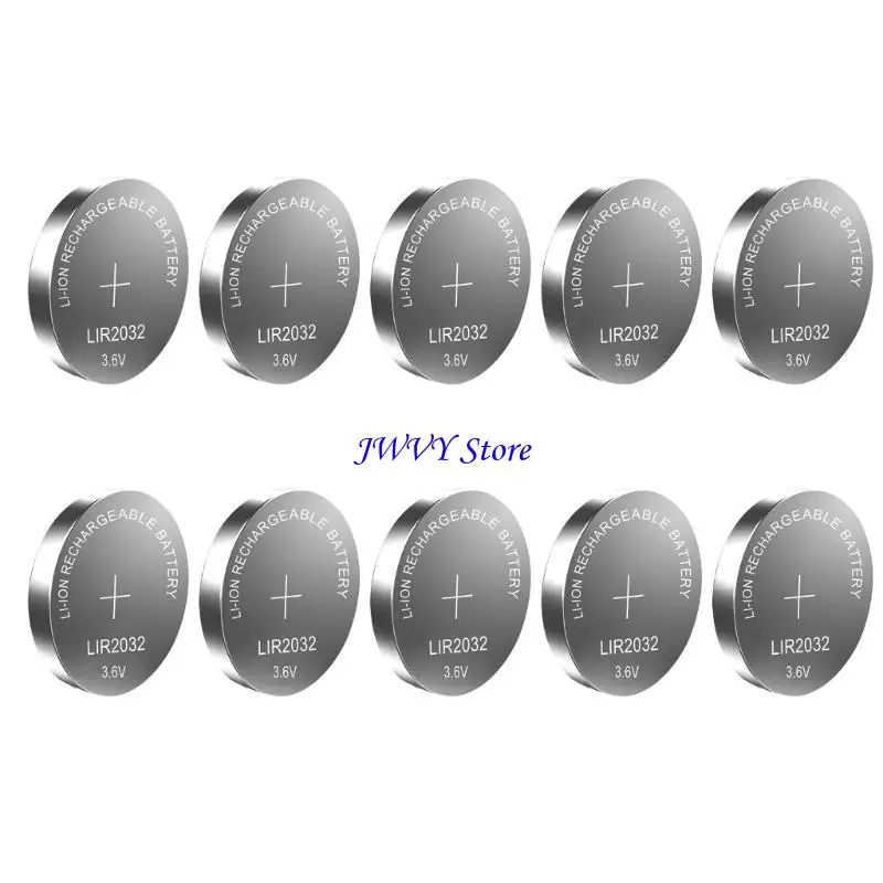 573A Set of 5/10/15/20/25/30pcs 3.6V 40mAh LIR2032 Batteries LIR 2032 Button Cell Rechargeable Battery Replace for CR2032 view 2