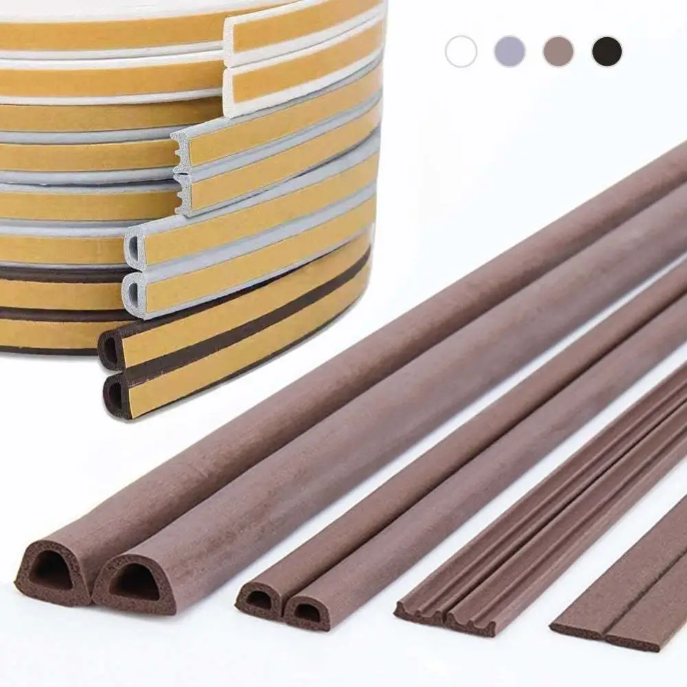 New Foam Door Seal Strip D/E/I/P Type 6Meters Weatherstrip Soundproof Flexible Seal Stopper Door