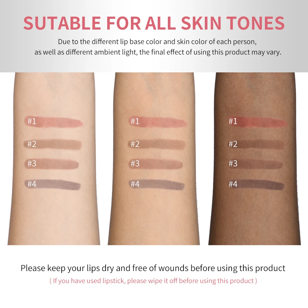 Lip Liner With Peel Off Lip Stain Tattoo Long Lasting Waterproof Transfer Proof Smudge Proof Matte Finish Lip Cosmetic Pencil