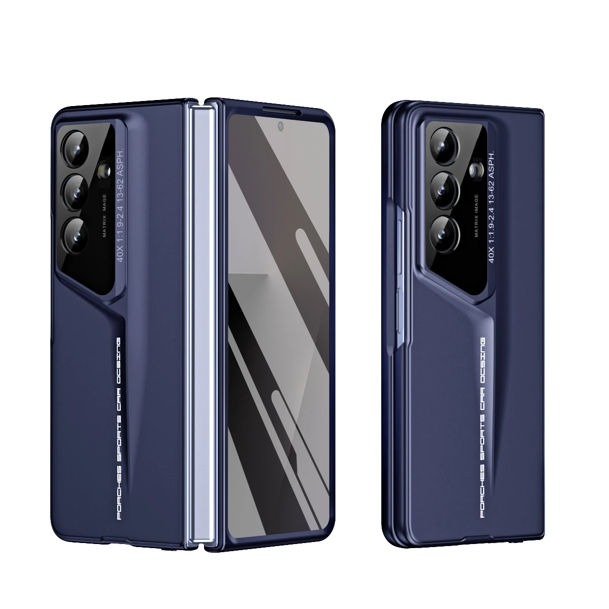 

For Samsung Galaxy Z Fold 7 6 5 4 Fold7 Ultra Thin Matte Phone Case With Screen Tempered Glass Protective Film Shockproof Cover