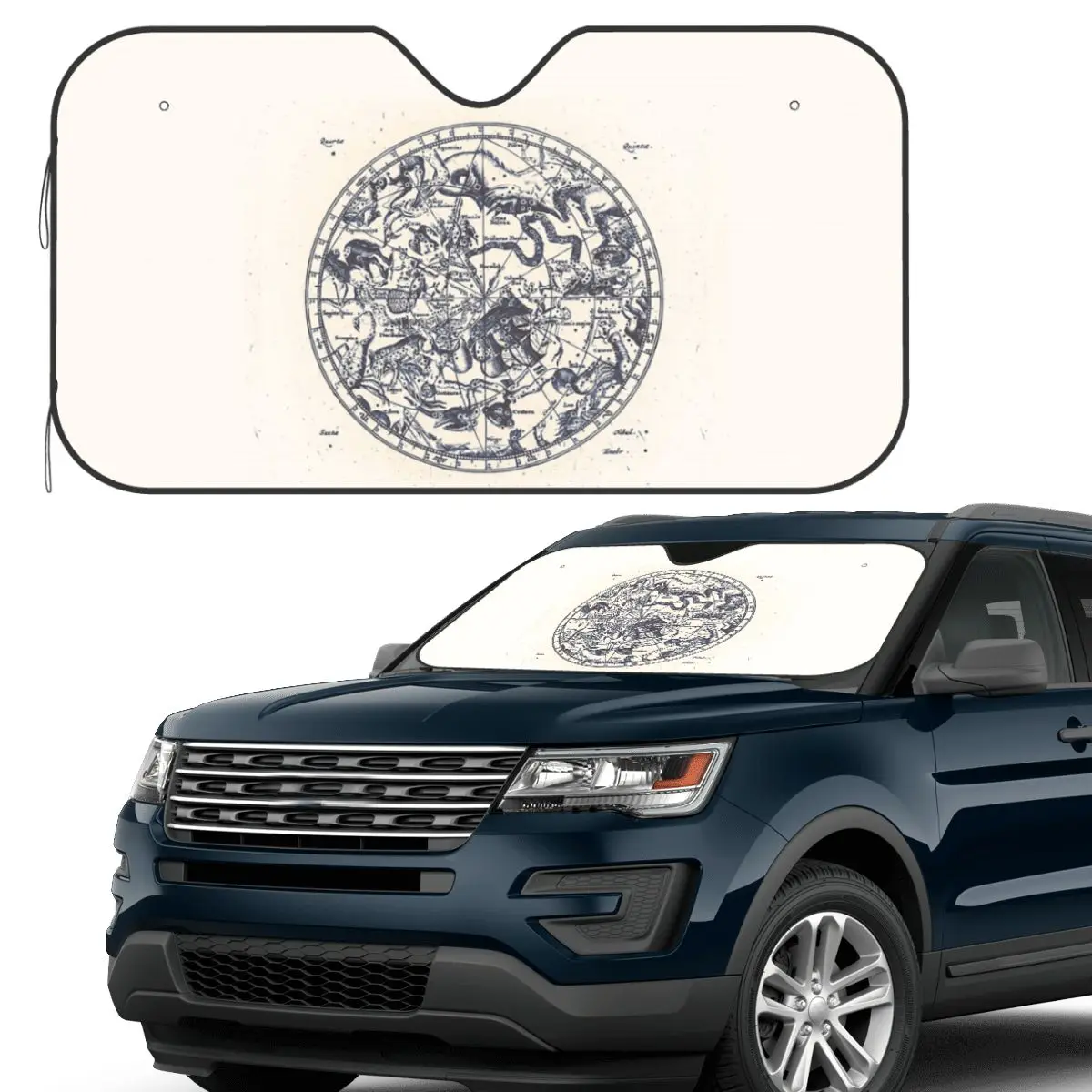 

Zodiac Star Sign Constellation Map Ink On Paper Sunshade Windscreen Car Front Windshield Window Sun Visor Accessories Covers