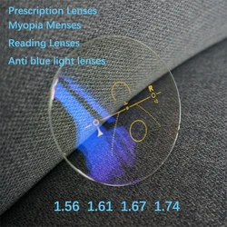 Custom Prescription Lenses Glasses Progressive Multifocal Myopia Reading Glasses CR39 Optical Glasses Lenses Gradient 1.61 1.67