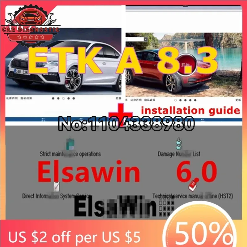 HOT Etk A 8.3 ELSAWIN 6.0 Latest Maintenance Software Group Vehicle Electronic Parts Catalog, Suitable for V/W+AU/DI+SE/AT+SKO/D