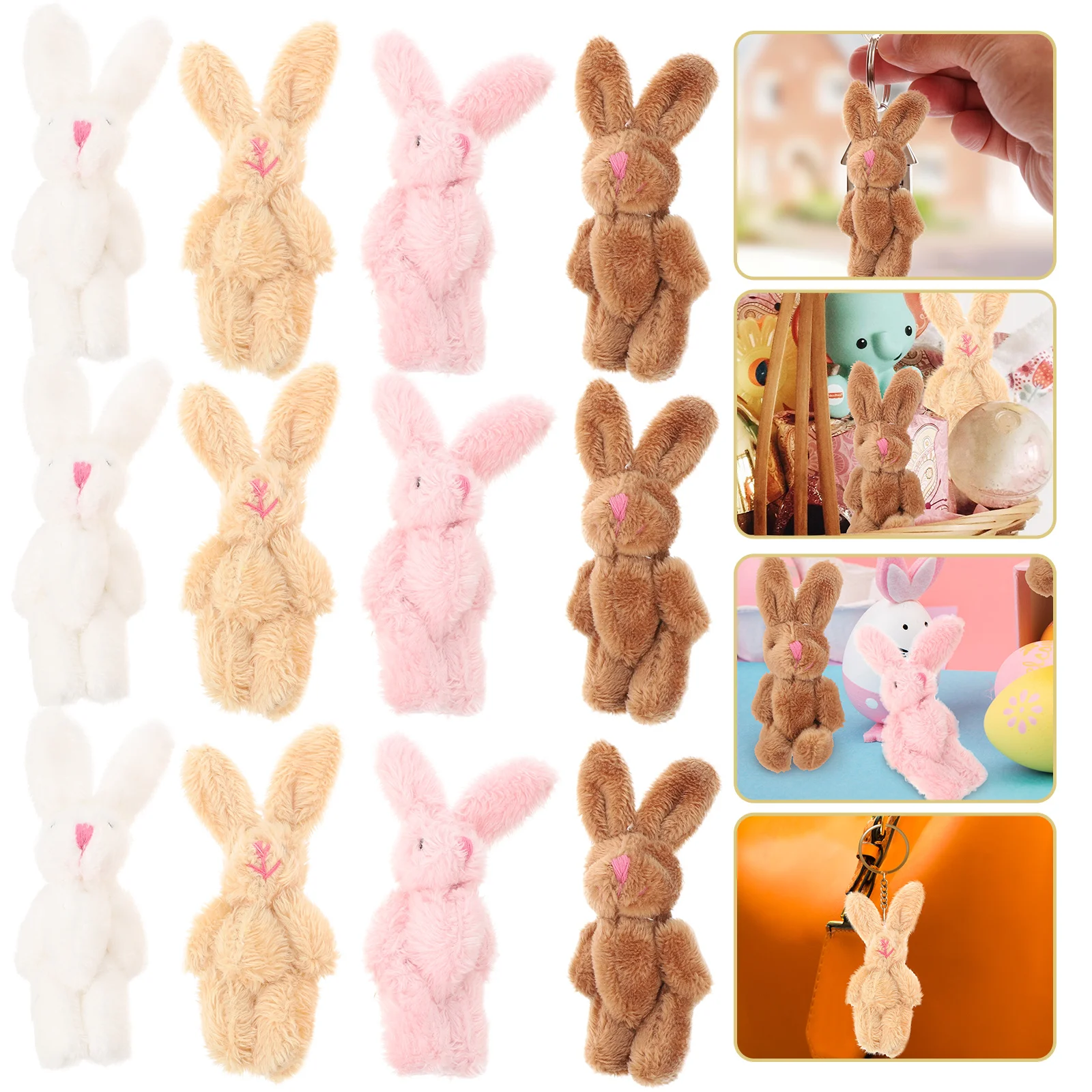 20 Pcs Plush Bunny Stuffed Animal Ornaments Baby Animals Toy The Little Rabbit Dolls Themed Birthday Decorations