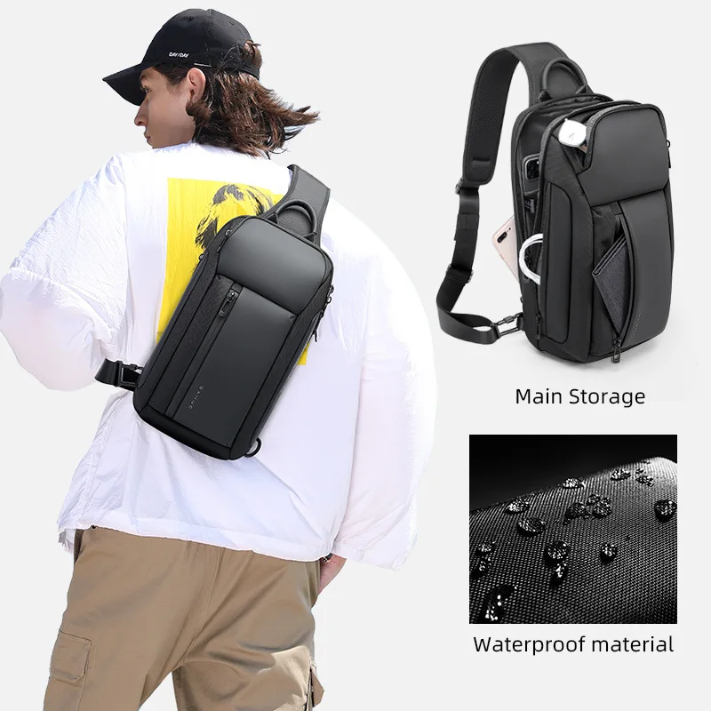 Imagem -06 - Bolsa de Ombro Impermeável para Homens e Mulheres Bolsa Crossbody Usb Viagem Curta Estilinete no Peito Estilista 2023