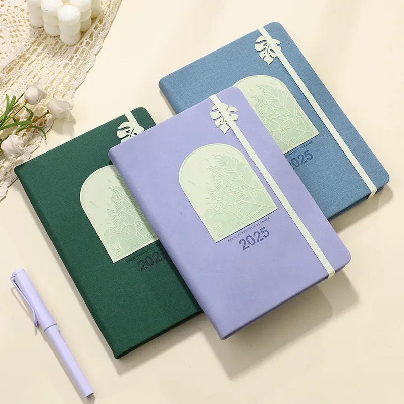 2025 English calendar book clock in time management notepad study plan diary Spanish wholesale agenda planner  planners