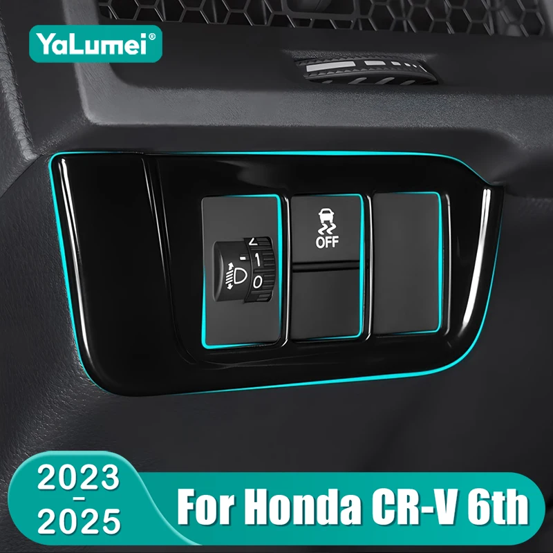 Für Honda CRV 6th Gen 2023 2024 2025 / CR-V Hybrid Auto Scheinwerfer Einstellung Taste Dekoration Abdeckung Zubehör