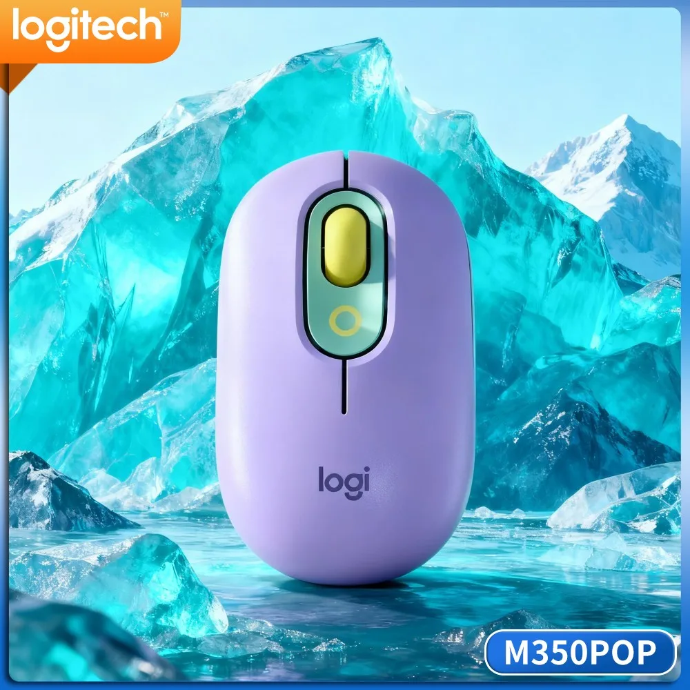 Quiet Click Logitech M350 POP Mouse Dual Connectivity 10M Range Ergonomic Grip Designed For Graphic Designer Hand Comfort