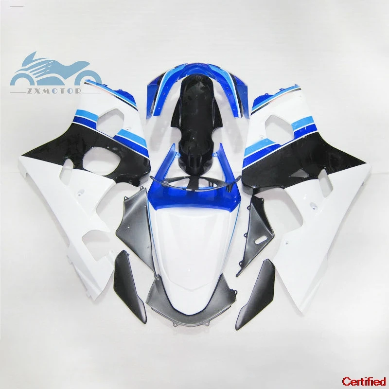 Free Custom Fairings kits for SUZUKI 2004 2005 GSXR600 GSXR750 ABS motorcycle fairing kit 04 05 GSXR 600 750 K4 white blue