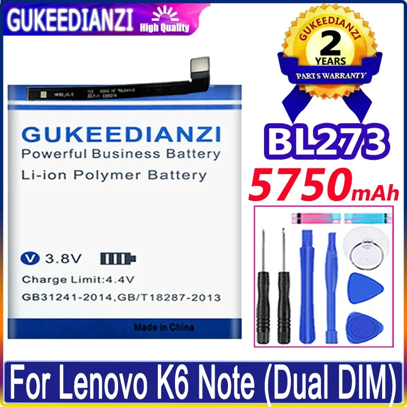 Battery 5750mAh/5250mAh BL273 BL270 for Lenovo Vibe K6 Plus K6Plus GPlus G Plus/G5Plus G5 Plus/K6 Note K53a48 K6Note